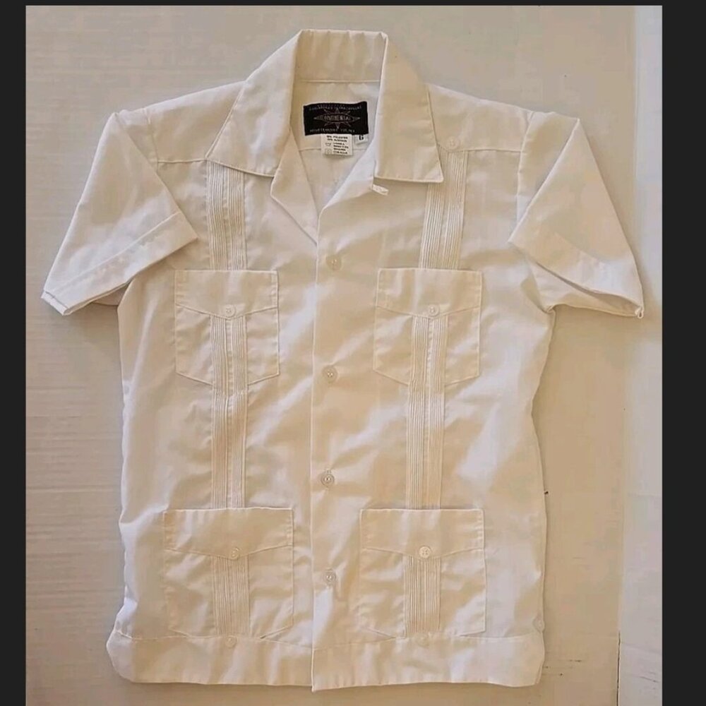 AUTHENTIC CLASSIC WHITE GUAYABERA SHIRT BOY - SIZE 6 - MADE IN YUCATAN